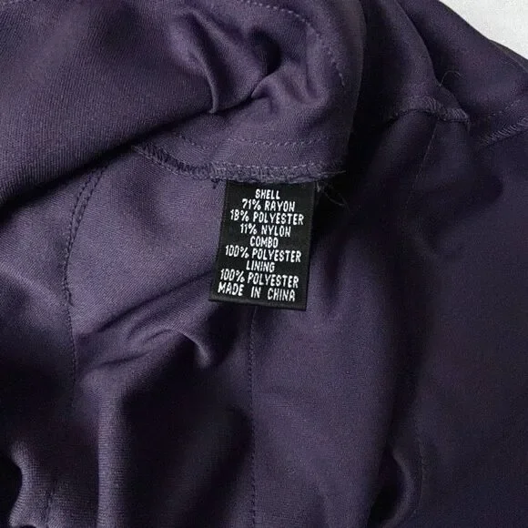 Adrianna Papell Tiered Mermaid Ruffle Dress Womens 14 Purple Sleeveless Bodycon - Picture 7 of 12